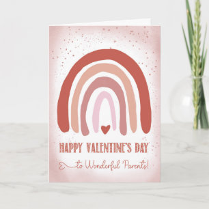 Eltern Valentinstag Handgestrichen Soft Pink Karte