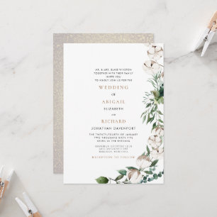 Eltern von Foliage & Cotton Bride Hochzeit Einladung