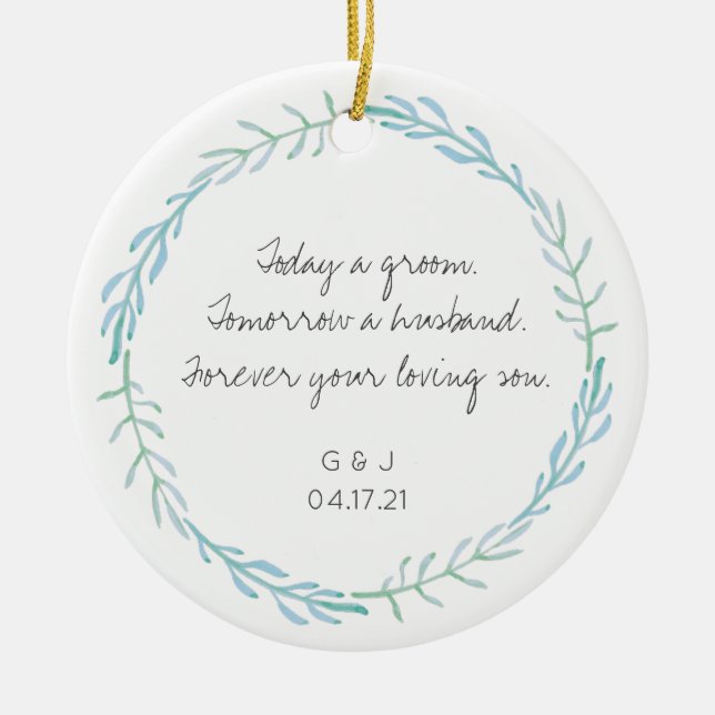 Eltern von the Groom Ornament Gift - Beach Blue (Vorne)