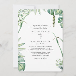 Eltern von White Beach Tropics Bride Hochzeit Einladung