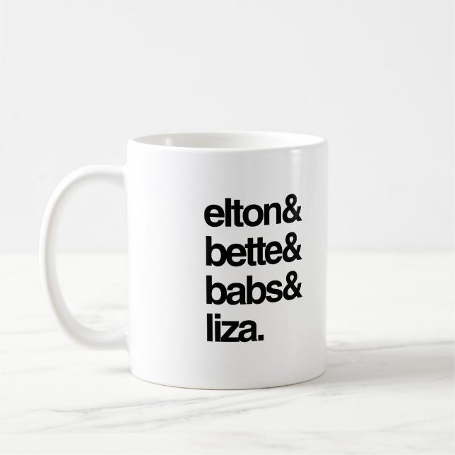 Elton Bette Babs und Liza Kaffeetasse (Links)