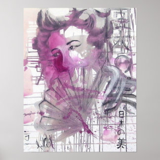 Elusive Beauty - Geisha Print Poster