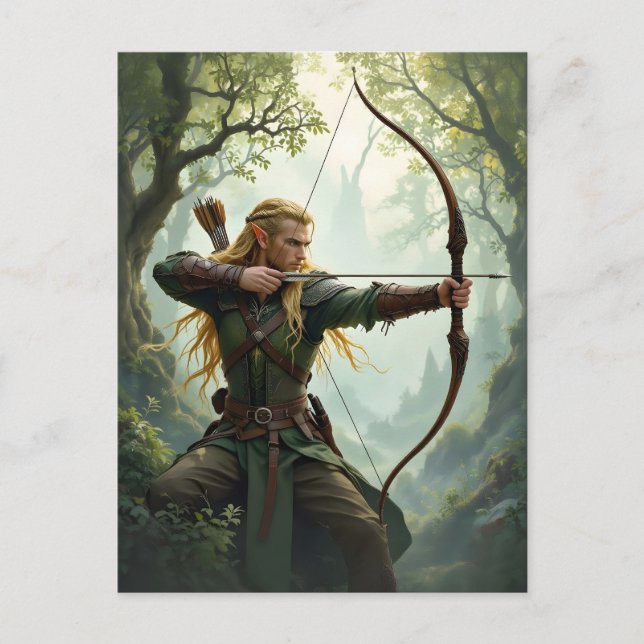 Elven Archer of the Woodland Realm Postkarte (Vorderseite)