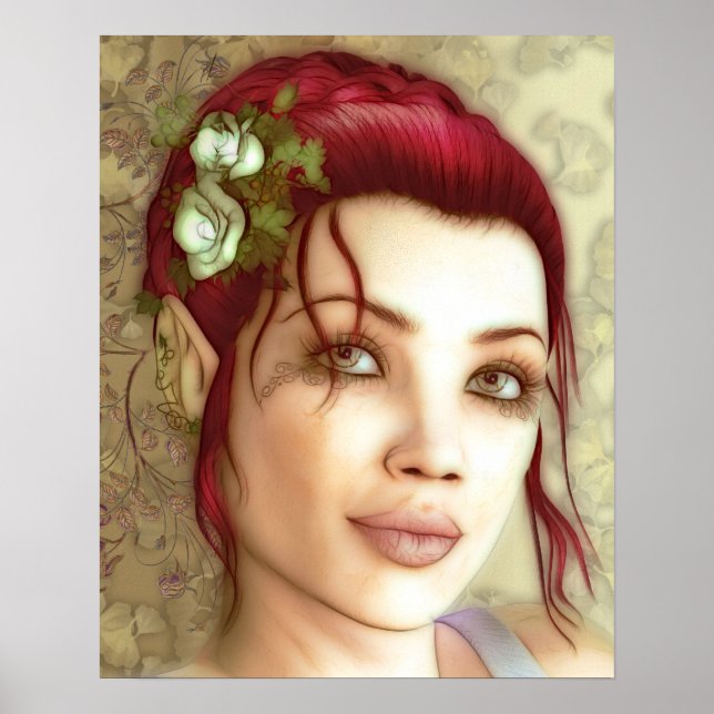 Elven Princess Fantasy Art Poster (Vorne)