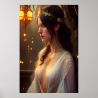 Elven Princess in White Lace Dress