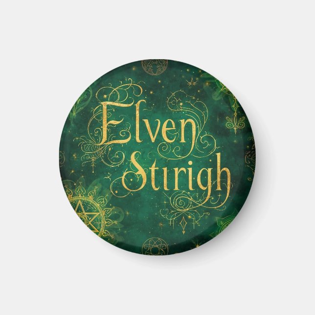 Elven Stirigh – Sigils in Green Magnet (Vorne)