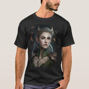 Elven Warrior Elf Princess Fantasy Vintage Fee Por T-Shirt