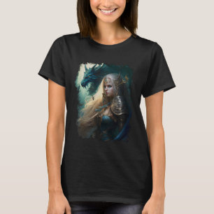 Elven Warrior Elf Prinzessin Dragon Vintag Fantasy T-Shirt