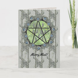 Elvenwood Pentagramm Green Leaf Feiertagskarte