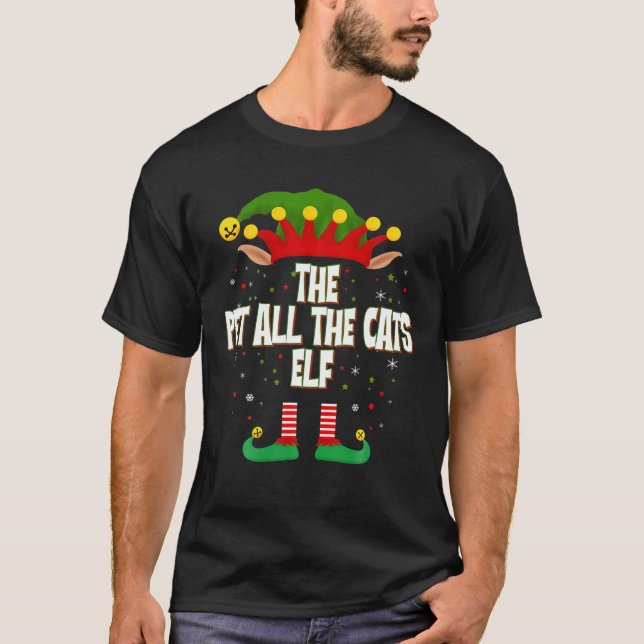 Elves Gruppe das Haustier alle Katzen Elf Weihnach T-Shirt (Vorderseite)