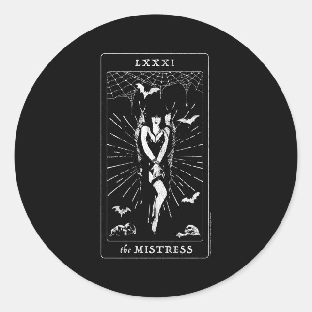 Elvira Ministerin des dunklen Tarots Runder Aufkleber (Vorderseite)