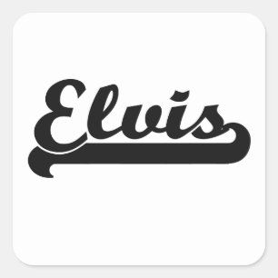 Elvis Classic Retro Name Design Quadratischer Aufkleber