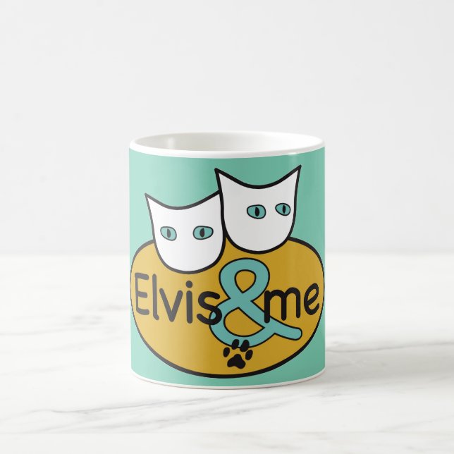 "Elvis et MOI" tasse de classique d'Aqua de 11 (Centre)