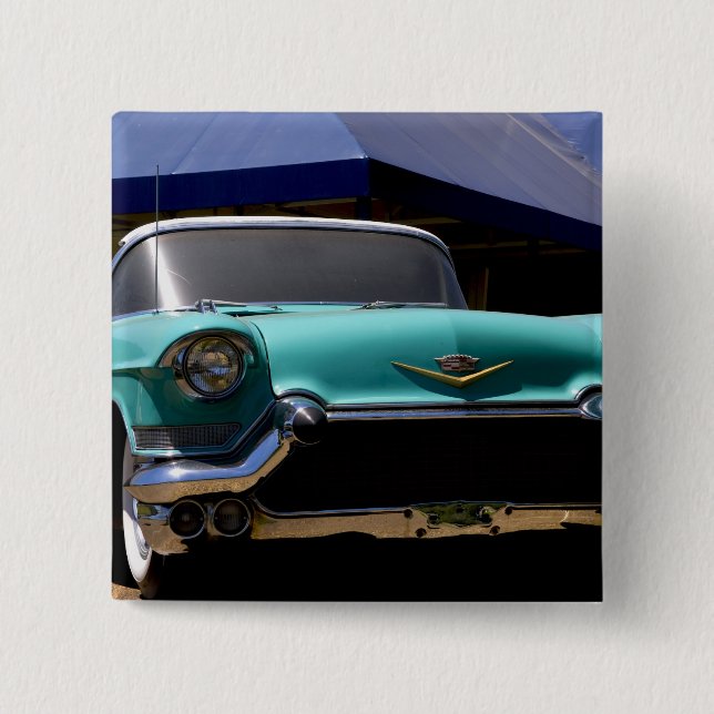 Elvis Presleys grüner Cadillac-Konvertible in Button (Vorderseite)