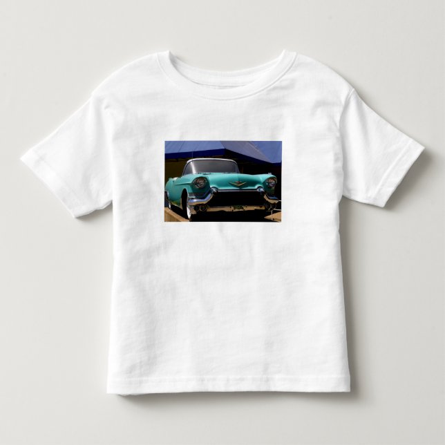 Elvis Presleys grüner Cadillac-Konvertible in Kleinkind T-shirt (Vorderseite)