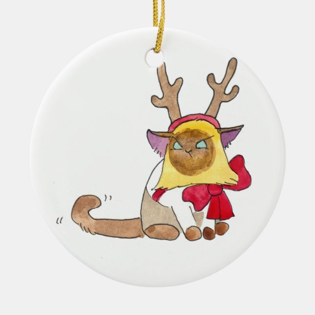 Elvis Reindeer-Ornament Keramik Ornament (Vorne)