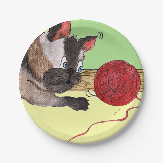 Elvis's Red Yarn Paper Plate Pappteller (Vorderseite)