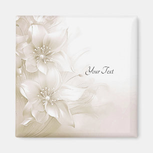Elvory White Blume Magnet