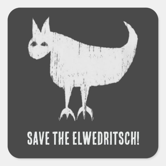 Elwedritsch gerettet quadratischer aufkleber (Vorderseite)
