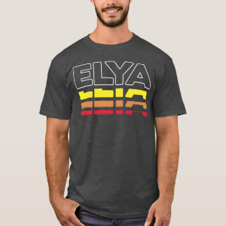 Elya Vorname Lustig Vintage Sonnenuntergang Elya F T-Shirt