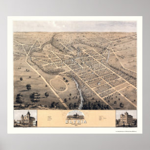 Elyria, OH Panorama Karte - 1868 Poster