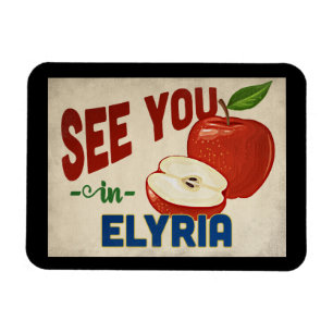 Elyria Ohio Apfel - Vintage Reise Magnet