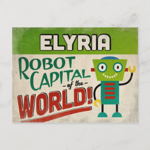 Elyria Ohio Roboter - Lustiges Vintage Postkarte