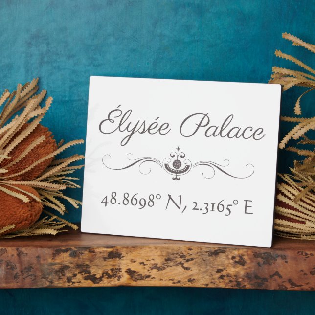 Élysée Palace Latitude Longitude Fotoplatte (Seite)