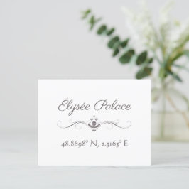 Élysée Palace Latitude Longitude Postcard Postkarte