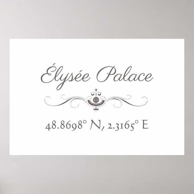 Élysée Palace Latitude  Longitude  Poster (Vorne)