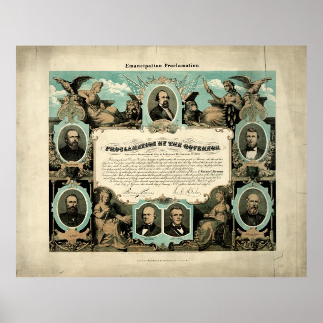 Emancipation Proclamation by E. Knobel (1865) Poster (Vorne)