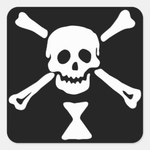 Emanuel Wynne Piratenflagge Jolly Roger Quadratischer Aufkleber