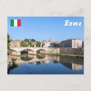 Emanuele-II-Brücke und Petersbasilika - Rom Postkarte