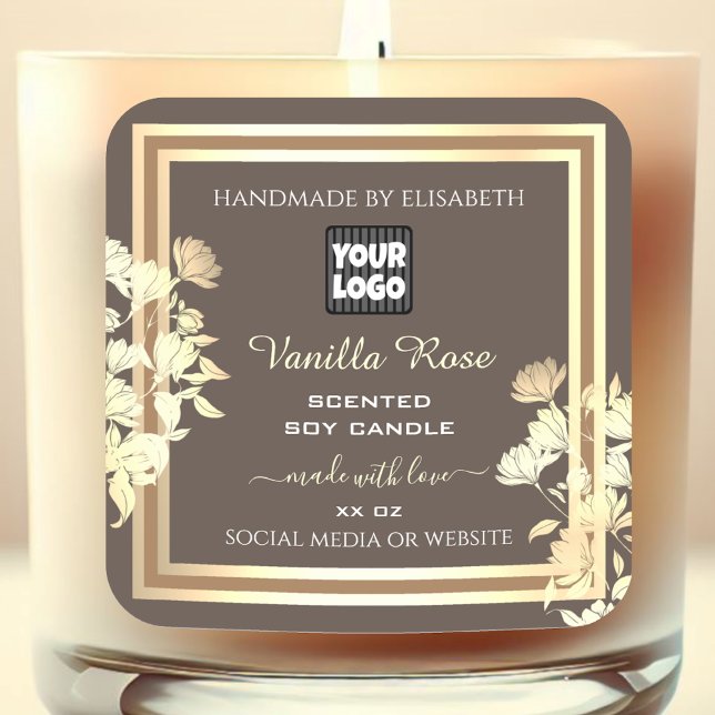 Emballage Brown de produits Étiquettes Gold Frame  (Créateur téléchargé)