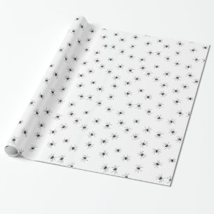Emballage cadeau araignées rampantes, noir blanc