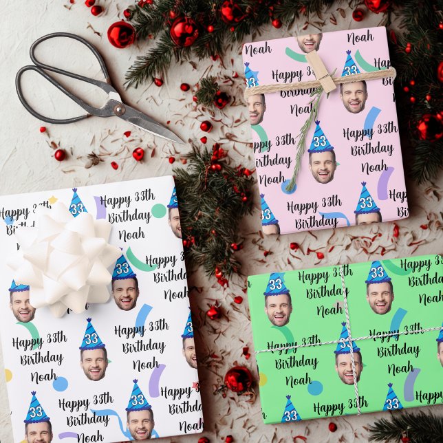 Emballage cadeau d'anniversaire personnalisé, nom  (Créateur téléchargé)