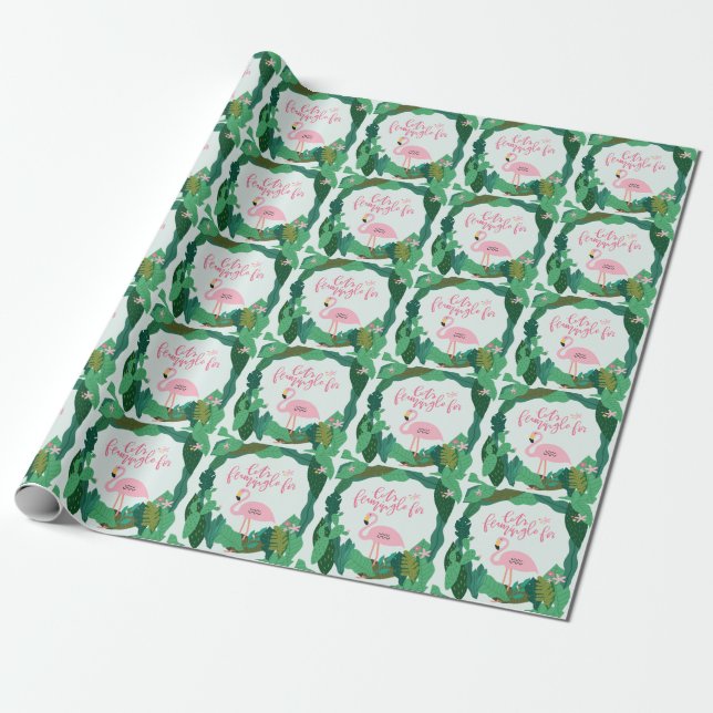 Emballage cadeau de flamants tropicaux (Déroulé)