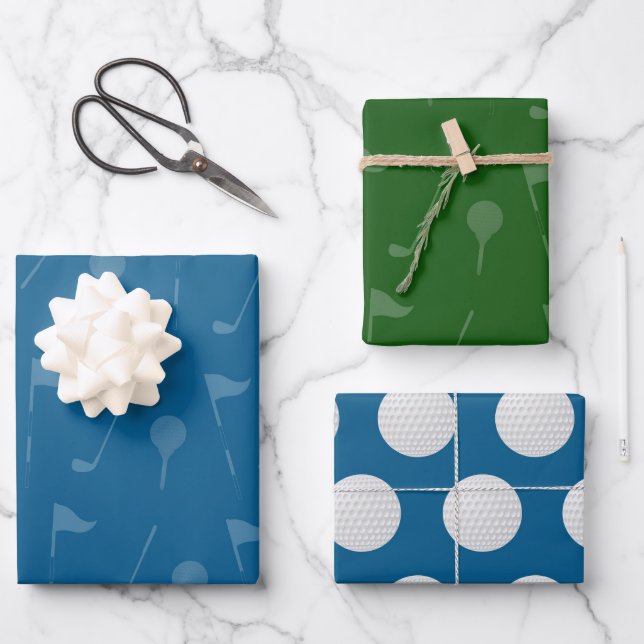 Emballage cadeau de golf - Papier d'enveloppement  (Recto)