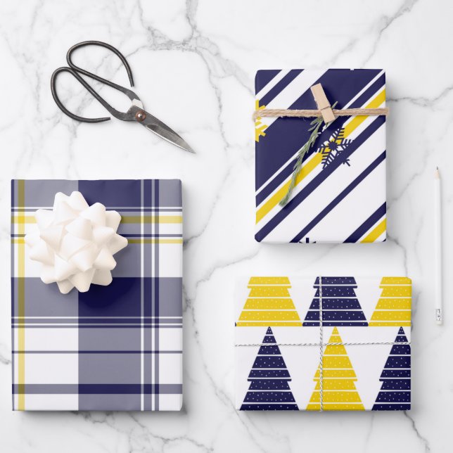 Emballage cadeau de maïs et bleu 3-pack  (Recto)