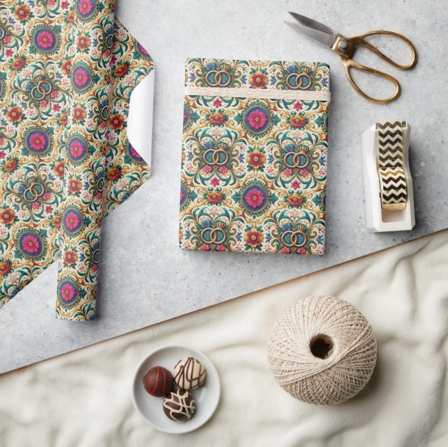 Emballage Cadeau de Mariage Anneaux Entrelacés Élé (Artisanat)