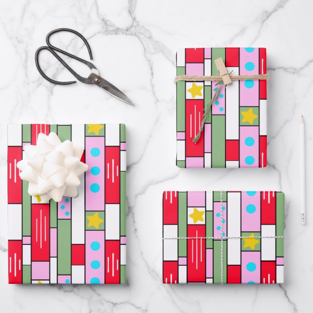 Emballage cadeau de vacances enrobé 3 pack (Recto)