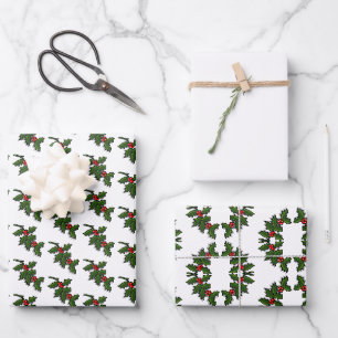 Emballage cadeau - Feuilles et baies de houx
