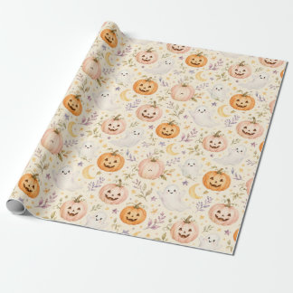 Emballage Cadeau Halloween Aquarelle Citrouille Fa
