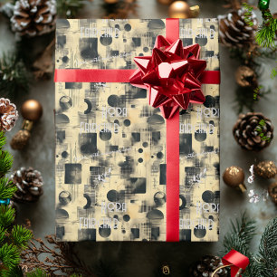 Emballage Cadeau Monochrome Élégant avec Détails A