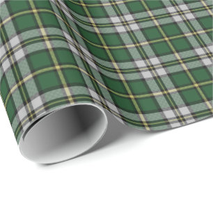 emballage cadeau papier à envelopper vert Tartan d