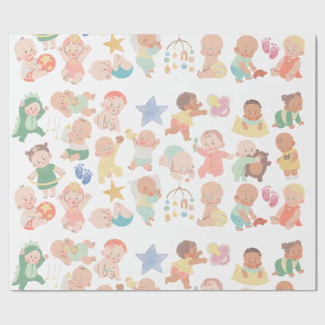Emballage cadeau pour bébés adorables (Plat)