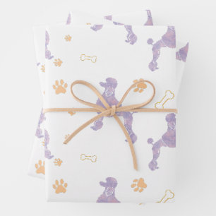 Emballage cadeau silhouette de Caniche lavande min