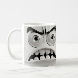 Emballage de mug 3D visage grincheux sarcastique