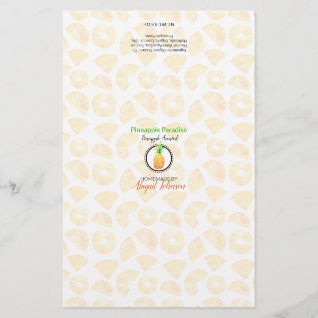 Emballage de savon à ananas | Papier lin (Devant)