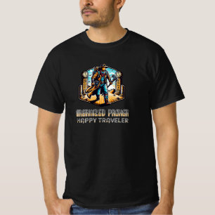 Emballeur organisé, voyageur heureux noir T-shirt